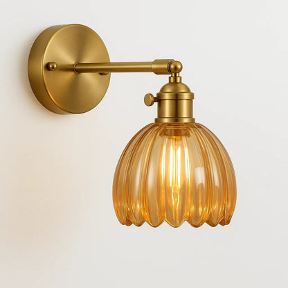 Retro-Wandleuchte | Vintage Glas-Wandlampe mit LED für Innenräume 8