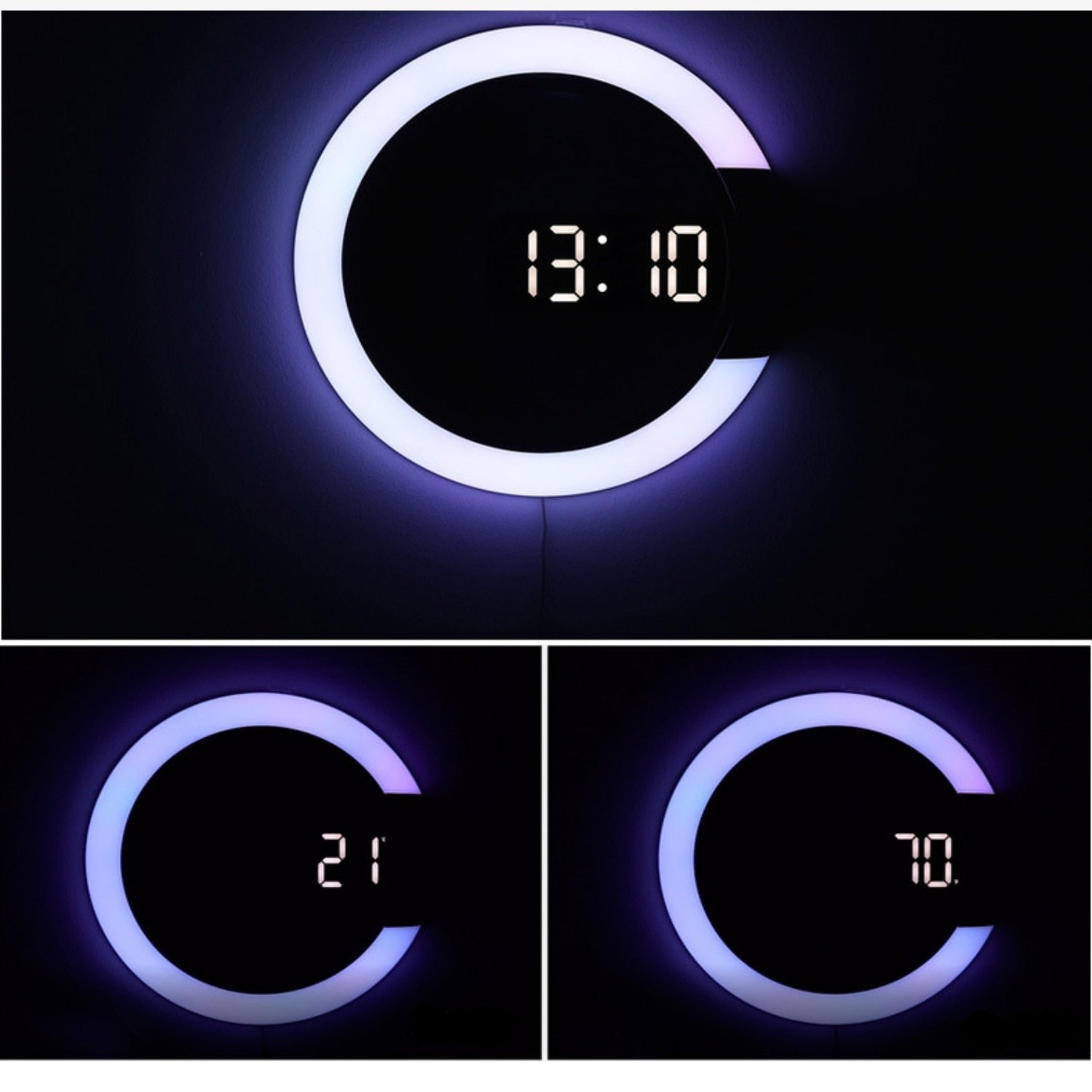 RingLite | Wanduhr Modern Weiß 30,5 cm Aluminium 2