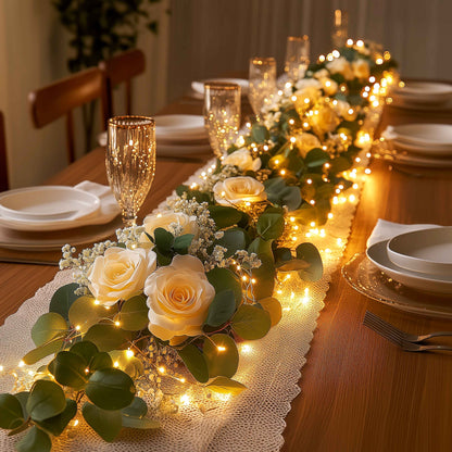 Roséblütenkranz | LED Lichterkette mit 10 Rosen 5