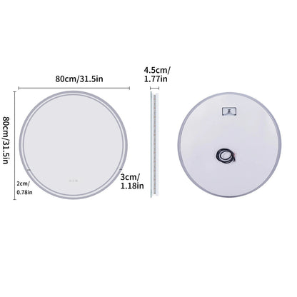 Runder LED Spiegel mit Beleuchtung | Badezimmer Spiegel 60cm 7