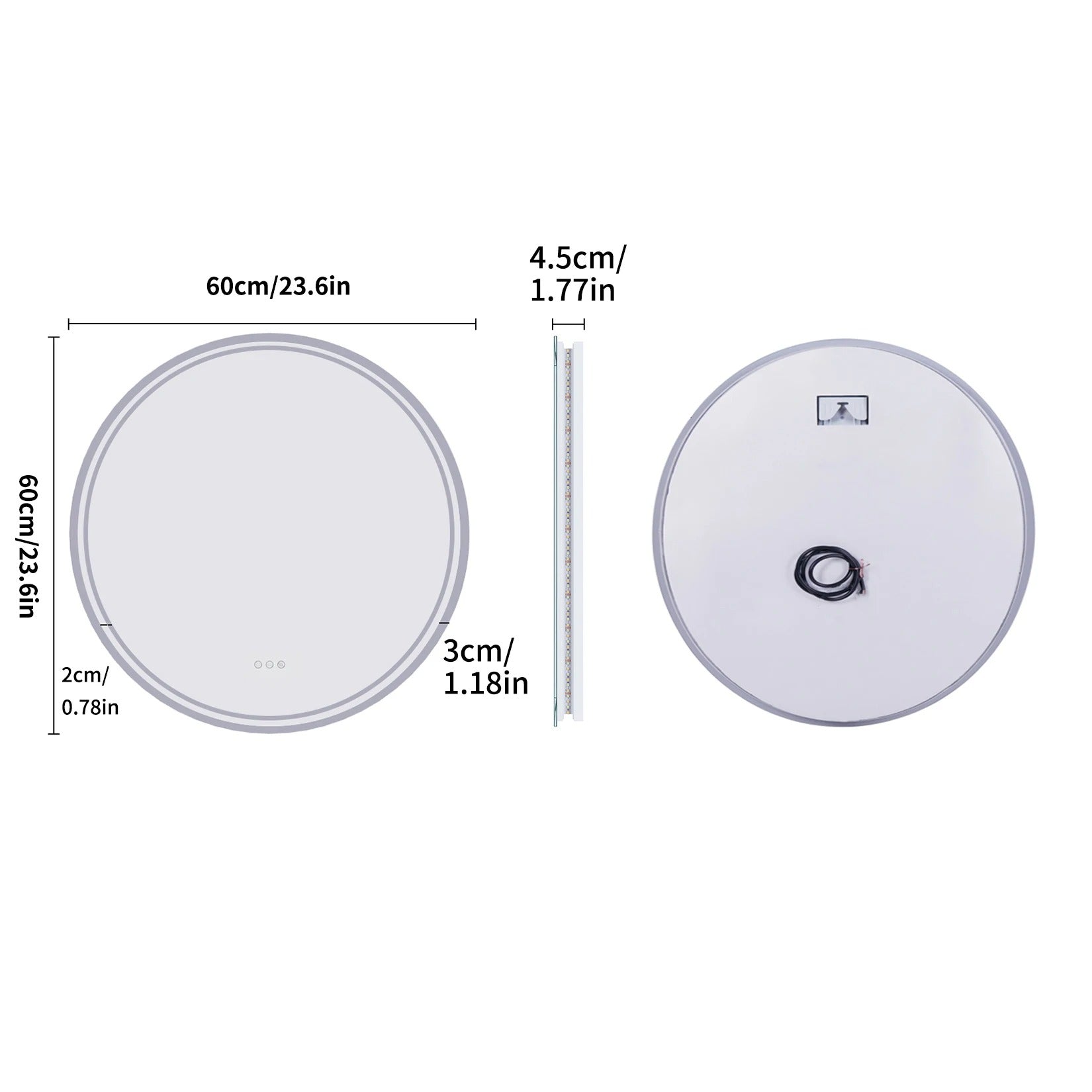 Runder LED Spiegel mit Beleuchtung | Badezimmer Spiegel 60cm 8