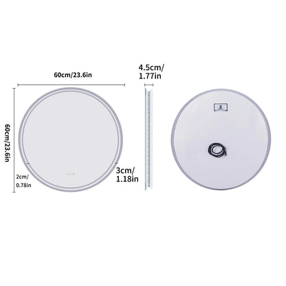 Runder LED Spiegel mit Beleuchtung | Badezimmer Spiegel 60cm 8