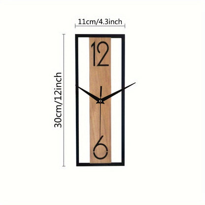 RusticPulse | Wanduhr Holzoptik 30 cm MDF Rechteckig 0