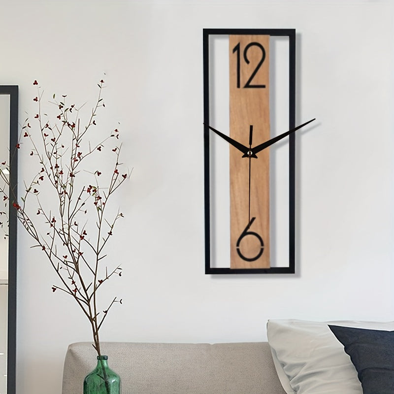 RusticPulse | Wanduhr Holzoptik 30 cm MDF Rechteckig 5