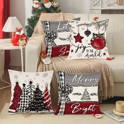 Rustikale Weihnachtskissenbezüge | Dekokissen Set 4 Stück 2