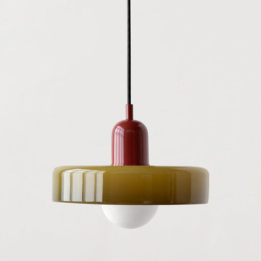Variant image for Bauhaus Pendelleuchte aus Farbglas – Moderne Hängelampe für Esszimmer | D25/D35 cm, Verstellbare Höhe, Kunstvolles Design-37