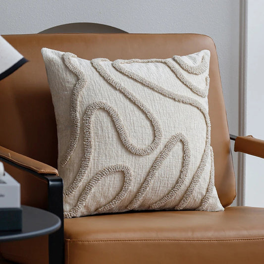 Sabella | Boho Chenille Dekorationskissen 45x45 cm 0