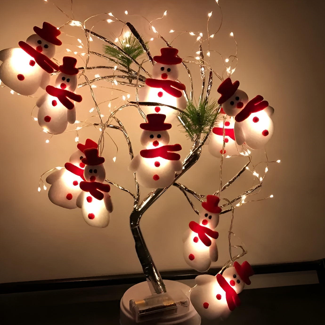Schneemann Lichterkette | LED Weihnachtsbeleuchtung Außen 1