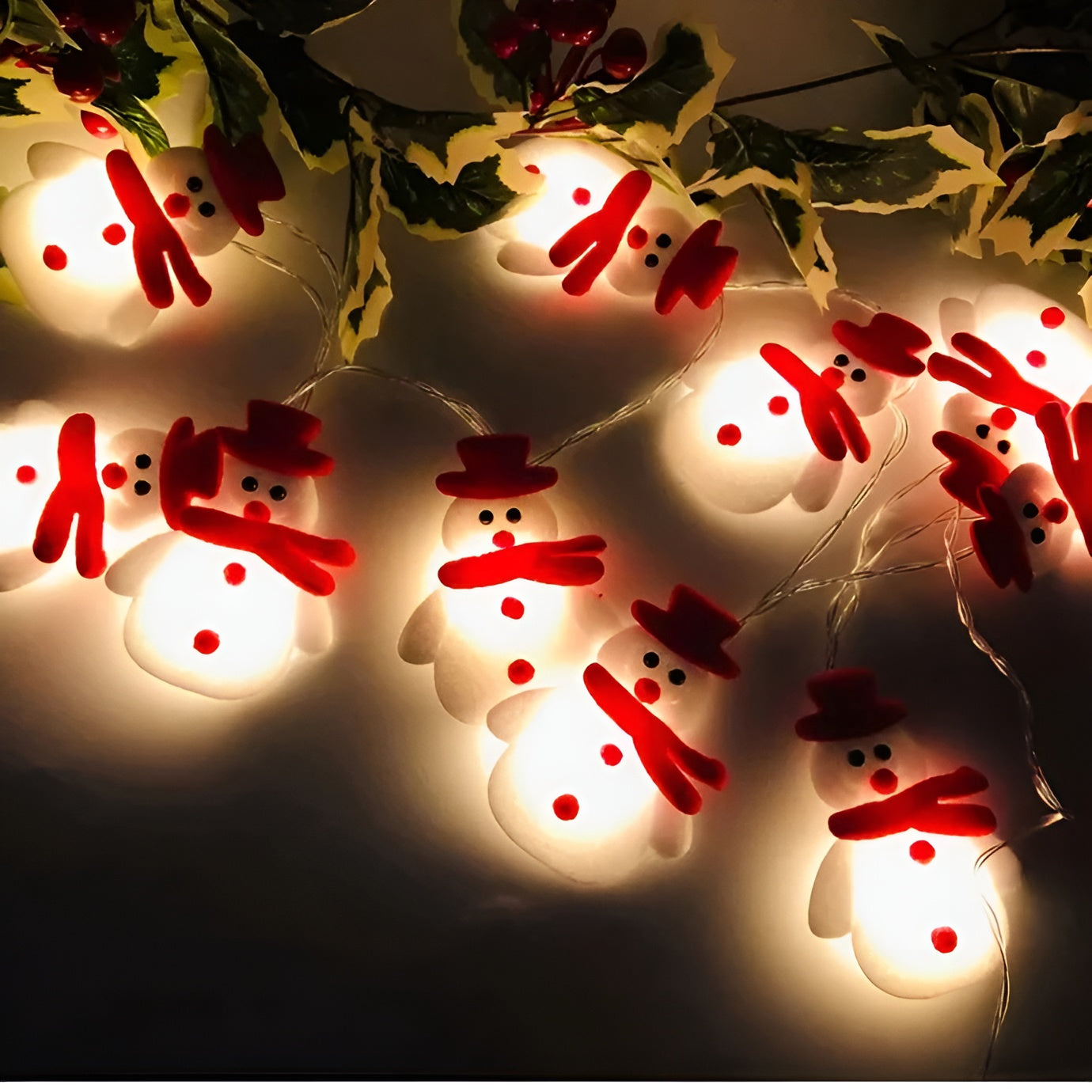 Schneemann Lichterkette | LED Weihnachtsbeleuchtung Außen 2
