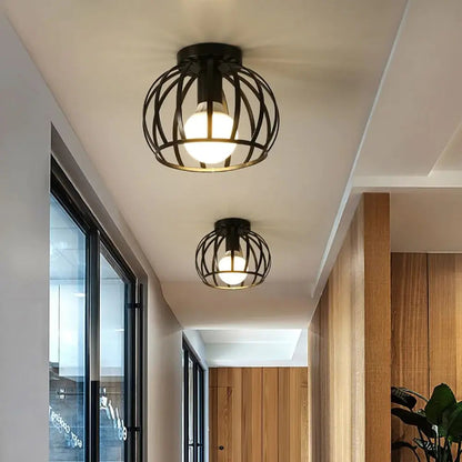 Schwarze Deckenlampe Ø19cm | Industrielle Deckenleuchte 4