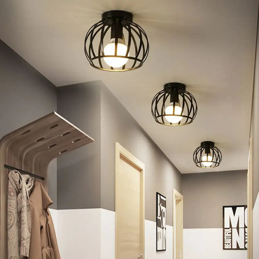 Schwarze Deckenlampe Ø19cm | Industrielle Deckenleuchte 5