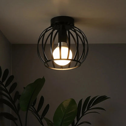 Schwarze Deckenlampe Ø19cm | Industrielle Deckenleuchte 6