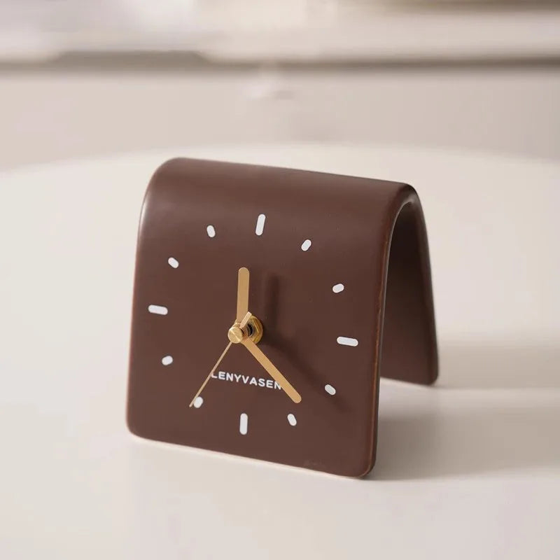 SculptiTime | Tischuhr Modern Braun 11,8 cm Keramik 10