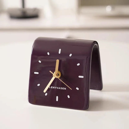 SculptiTime | Tischuhr Modern Braun 11,8 cm Keramik 12