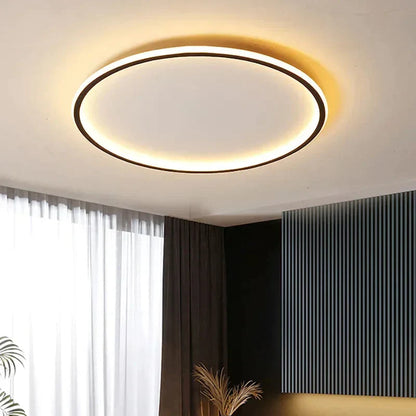 Skandinavische LED Deckenlampe | Runde Deckenleuchte Schwarz 0