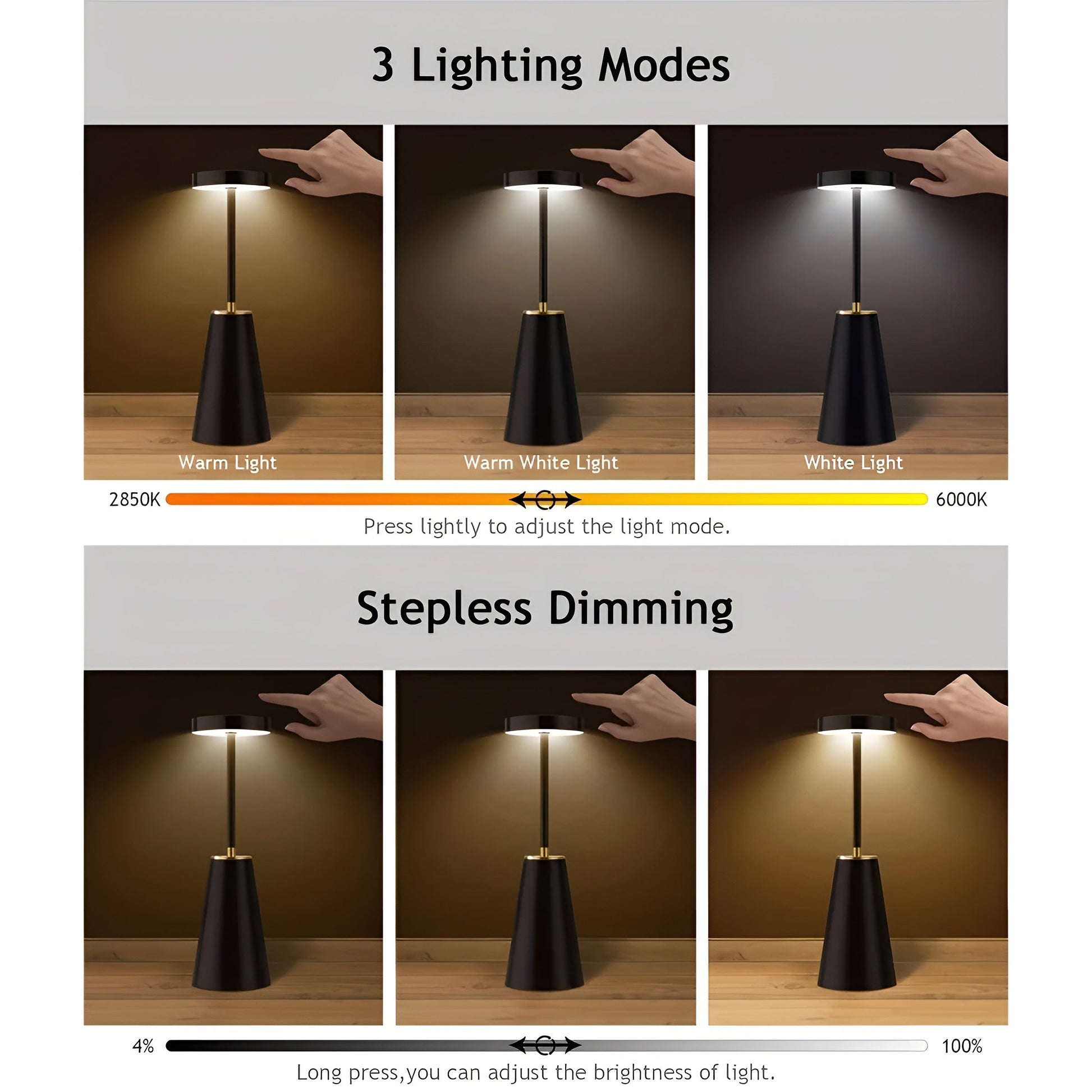Sleek Lamp | Kabellose Tischlampe mit Akku für modernes Ambiente 3