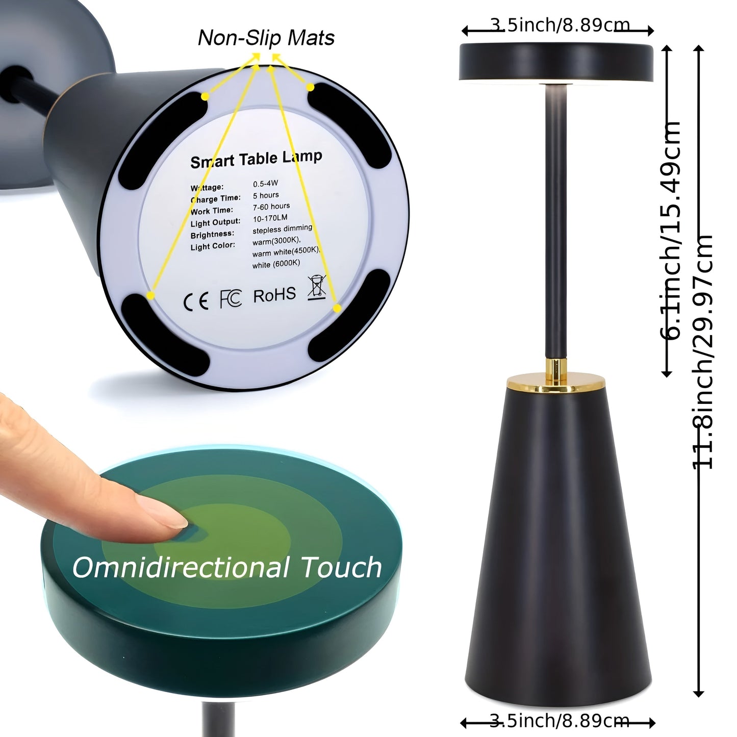 Sleek Lamp | Kabellose Tischlampe mit Akku für modernes Ambiente 5
