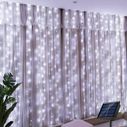 Solar-LED-Vorhangleuchte | Flexible Lichterkette 0