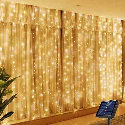 Solar-LED-Vorhangleuchte | Flexible Lichterkette 10