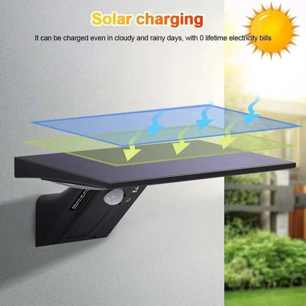 Solar Wandleuchte mit Bewegungsmelder | IP65 Wasserdicht 3