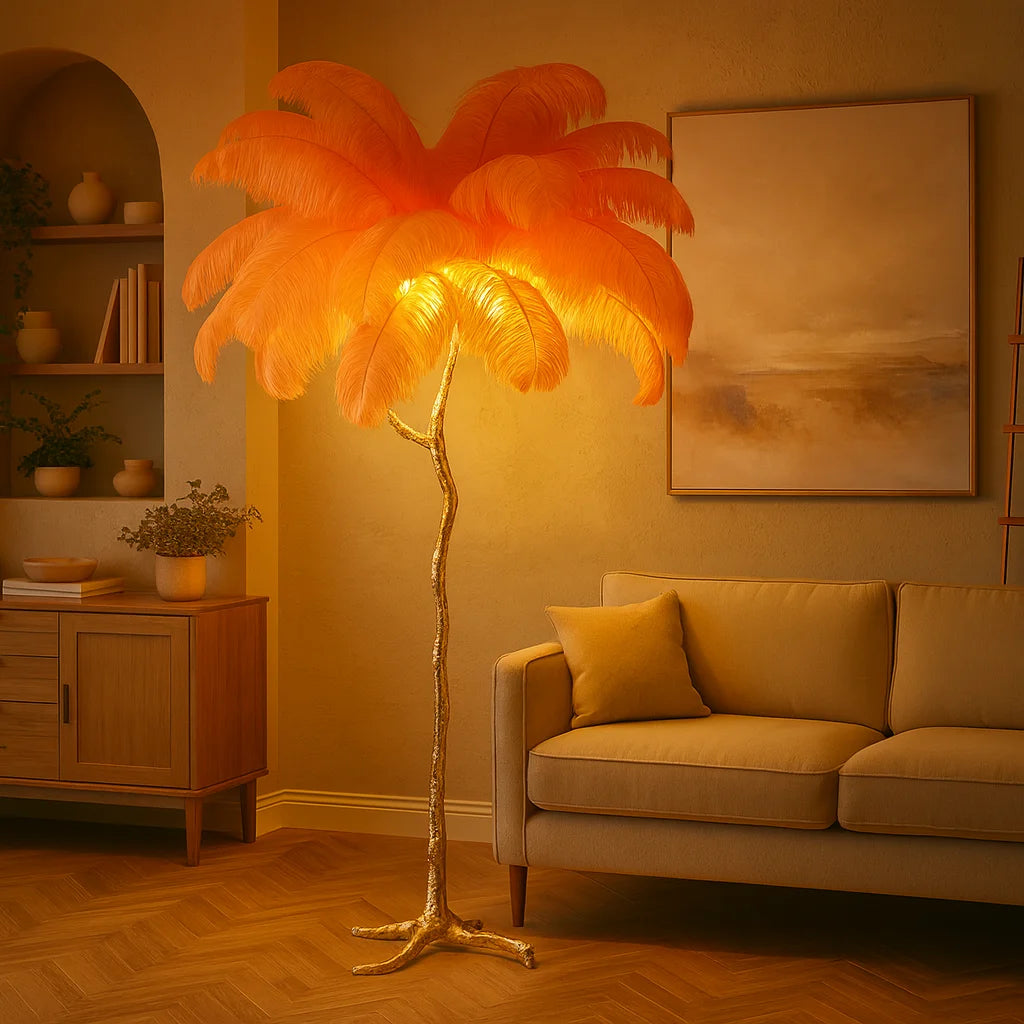 Straußenfederlampe | Elegante Beleuchtung 7
