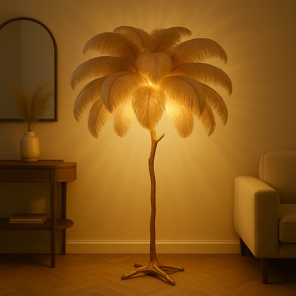 Straußenfederlampe | Elegante Beleuchtung 8