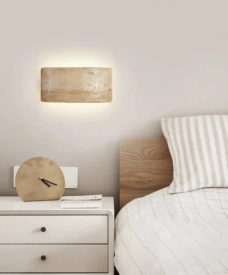 Travertin Stein | Wandlampe IP65 2