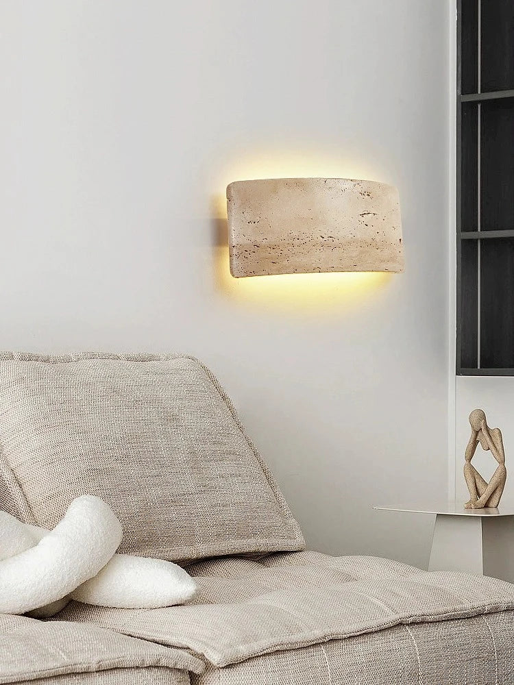 Travertin Stein | Wandlampe IP65 3