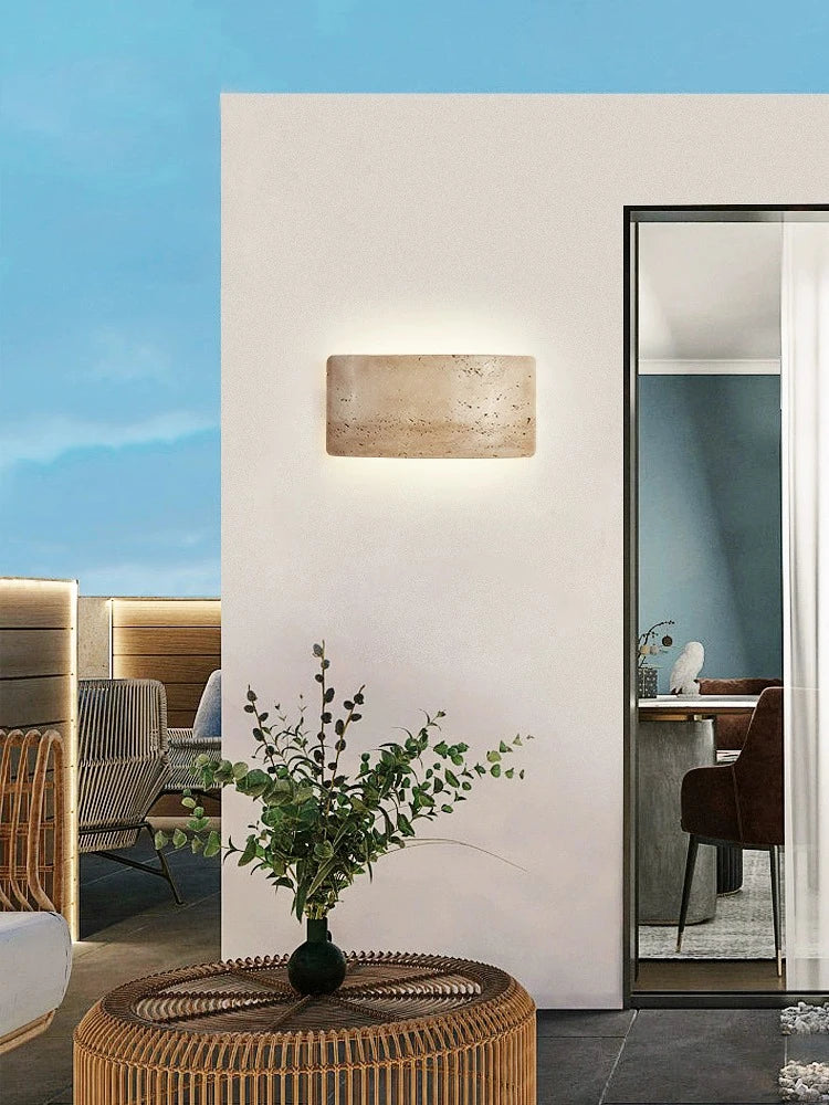 Travertin Stein | Wandlampe IP65 4