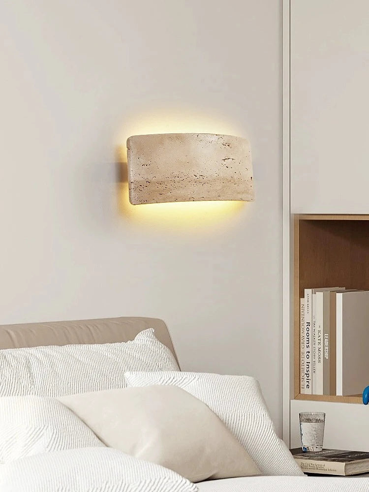 Travertin Stein | Wandlampe IP65 6