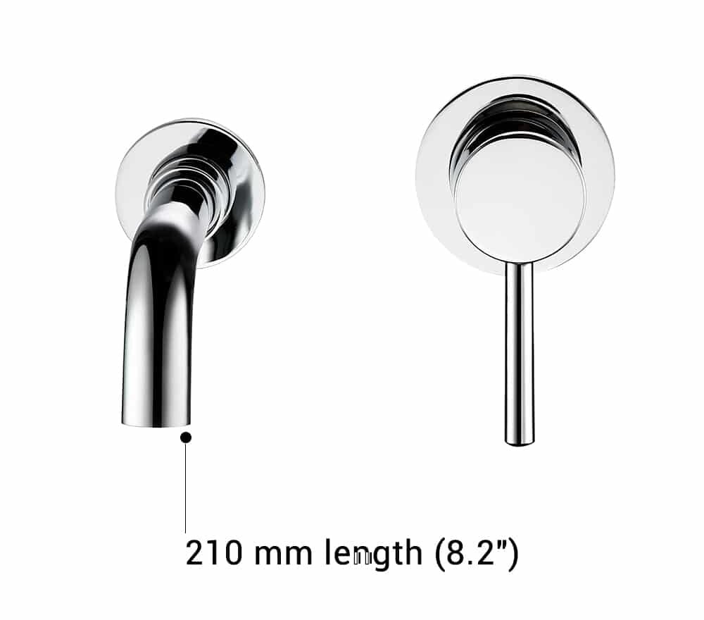 VIRTA | Wandmontage Waschbeckenarmatur aus Messing 10