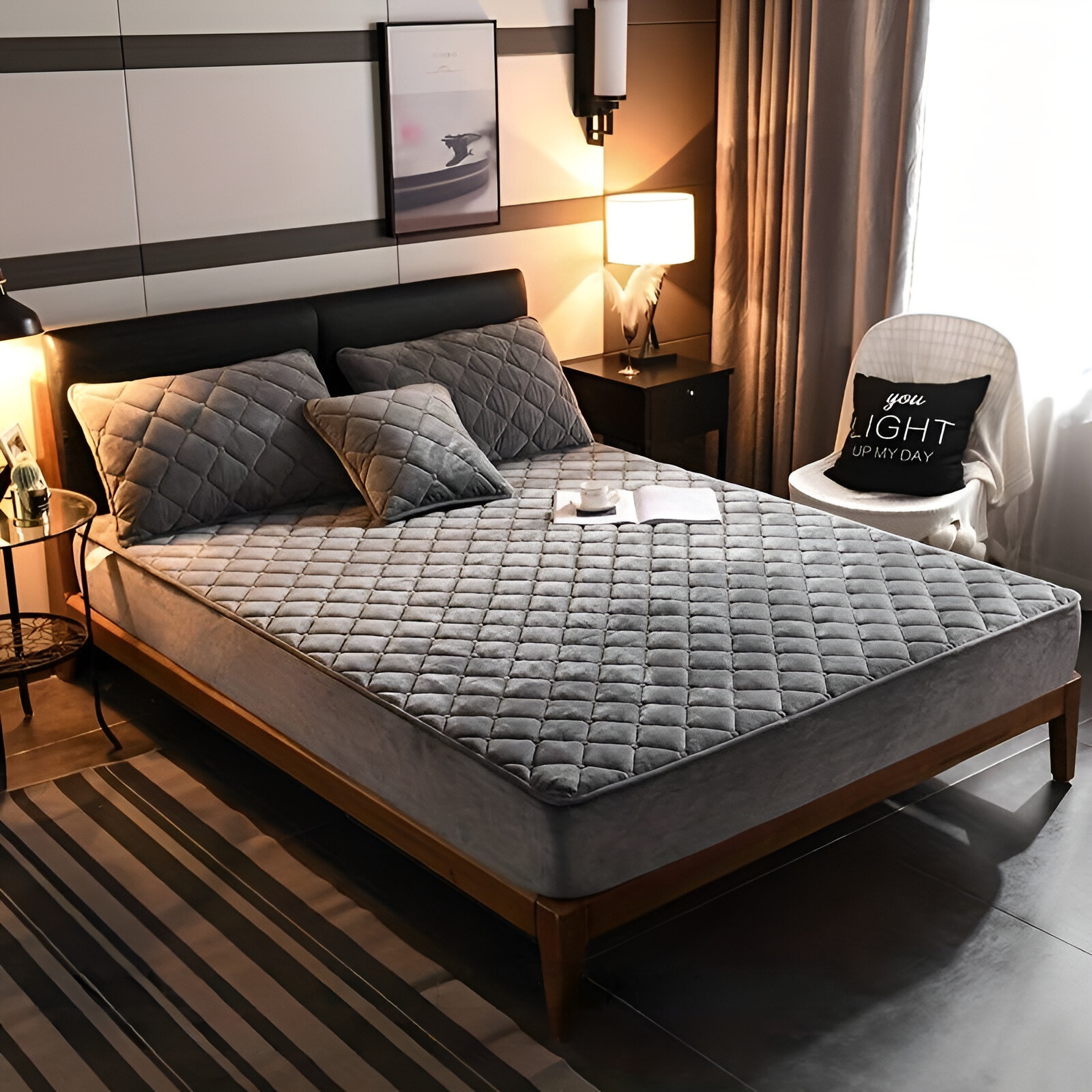 VelvetDreams | Atmungsaktives Spannbettlaken 180x200 Samt Set 1