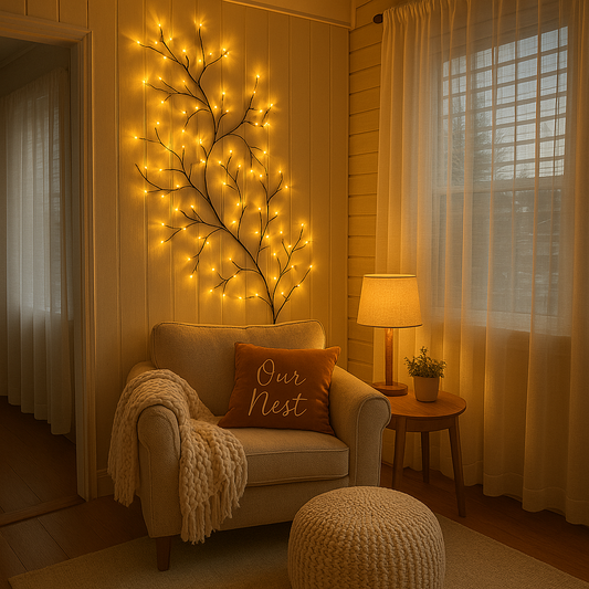 Verzauberte Weidenrebe | LED Lichterkette mit Fernbedienung 0