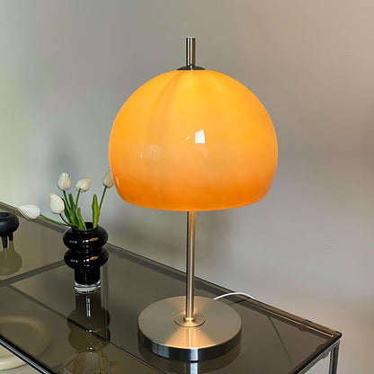 Variant image for Pilz Bauhaus Tischlampe mit Bernsteinfarbenem Glasschirm | Elegante LED Tischleuchte für Modernes Wohndesign-1