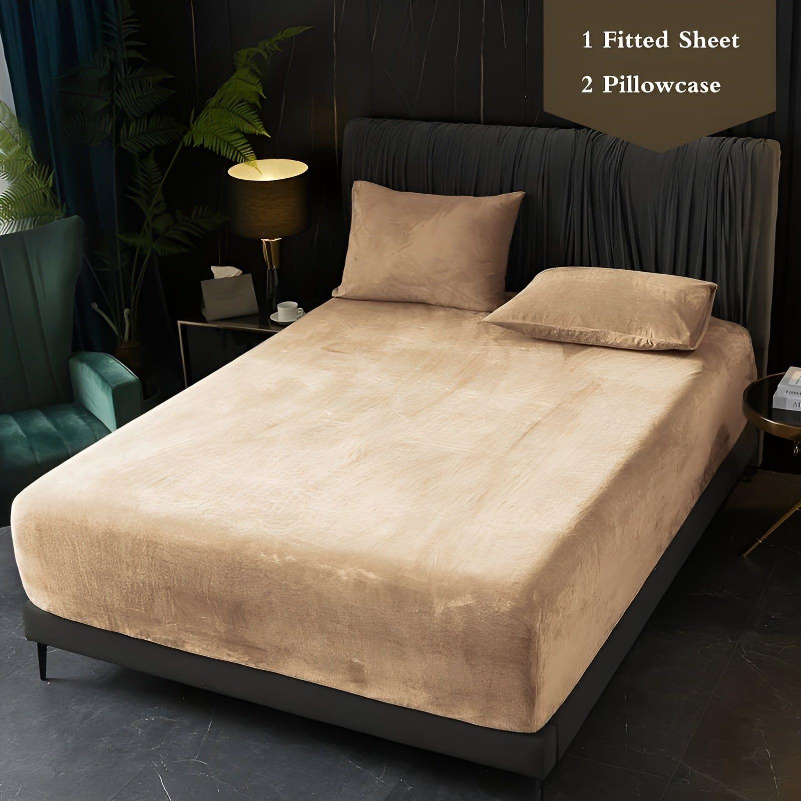WarmVelvet Set | Luxuriöses Samt-Spannbettlaken und Kissenbezüge 2