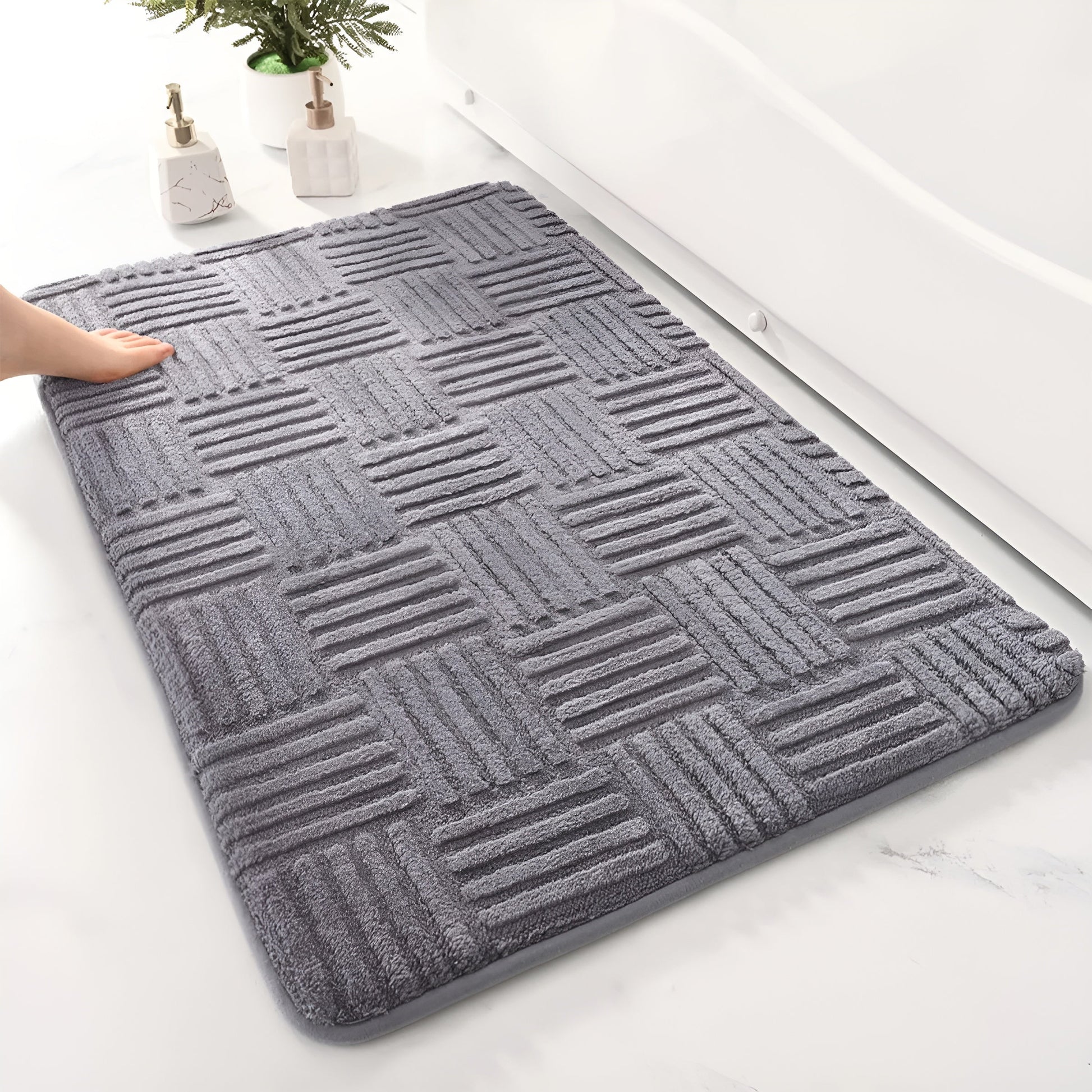 Weiche Badematte | Rutschfester Badezimmerteppich 41x60 cm 3