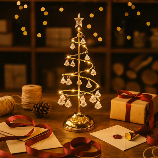 Weihnachtliche Lampe Gold | LED Weihnachtsbeleuchtung 0