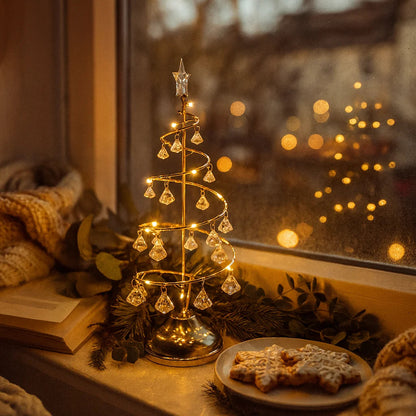 Weihnachtliche Lampe Gold | LED Weihnachtsbeleuchtung 1