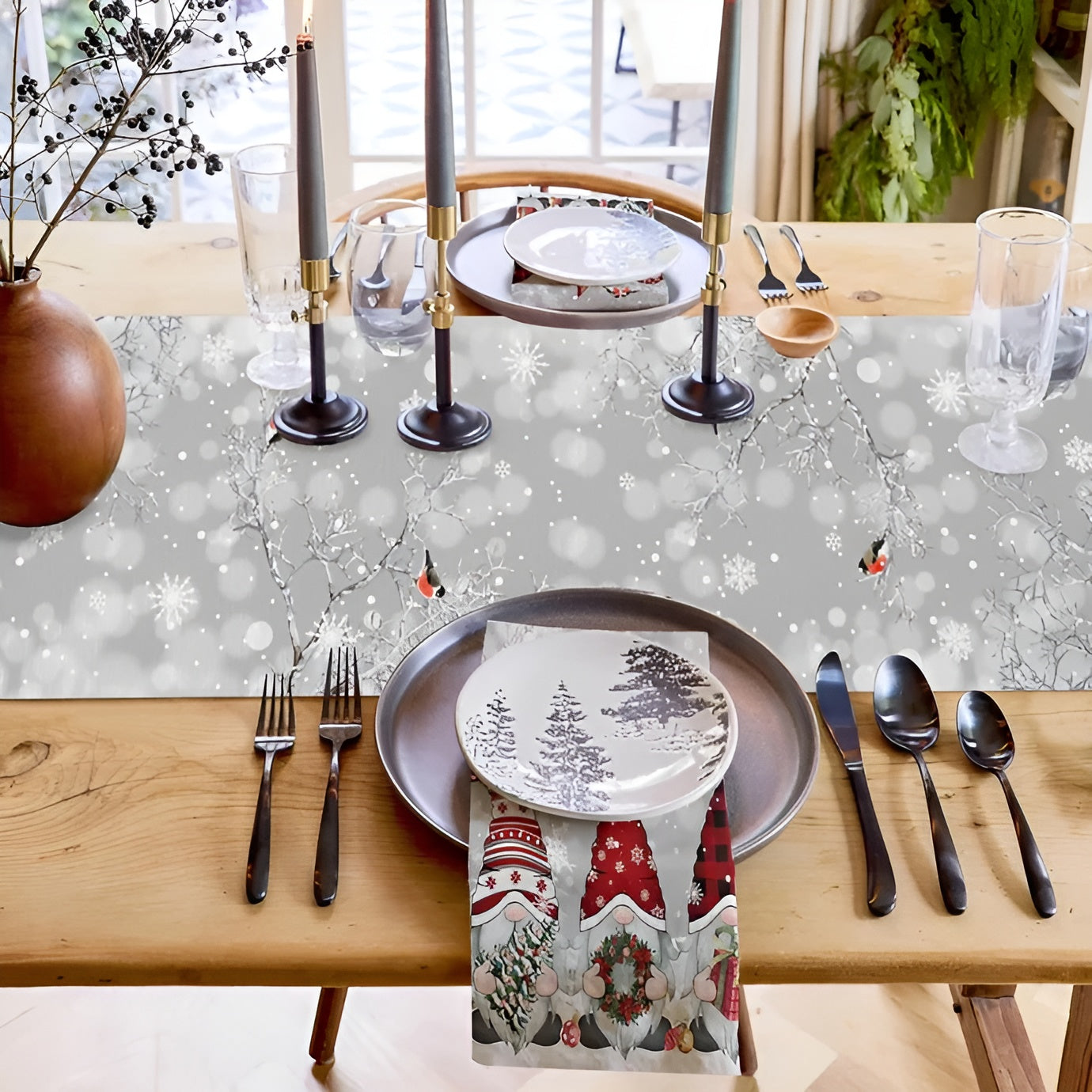 Weihnachtlicher Tischläufer Schneeflocken | Festliche Dekoration 2