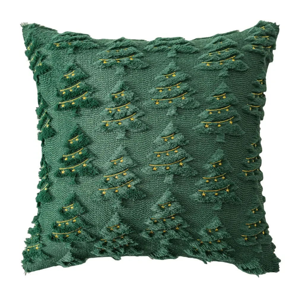 Weihnachtsbaum Kissenbezug | 45x45 cm Plüsch Dekoration 7