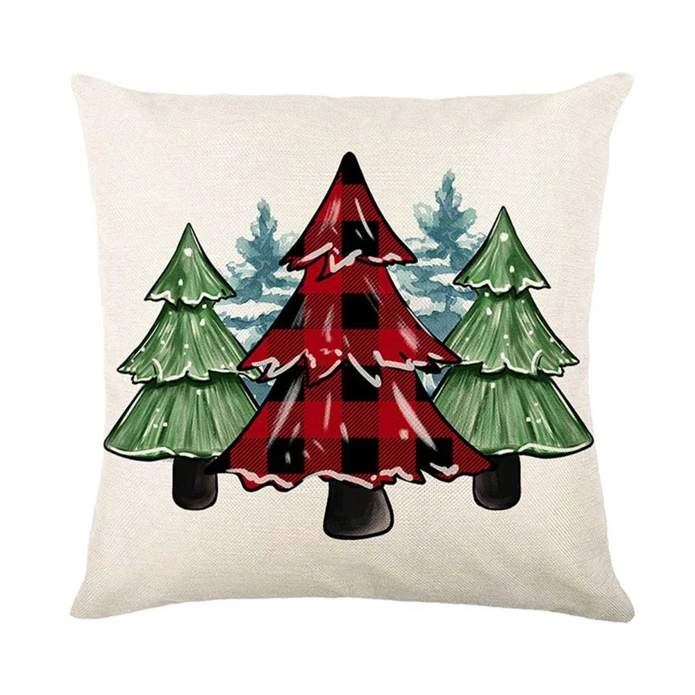 Weihnachtsbaumkissenbezug Rot | 45x45cm Kissenbezug 4