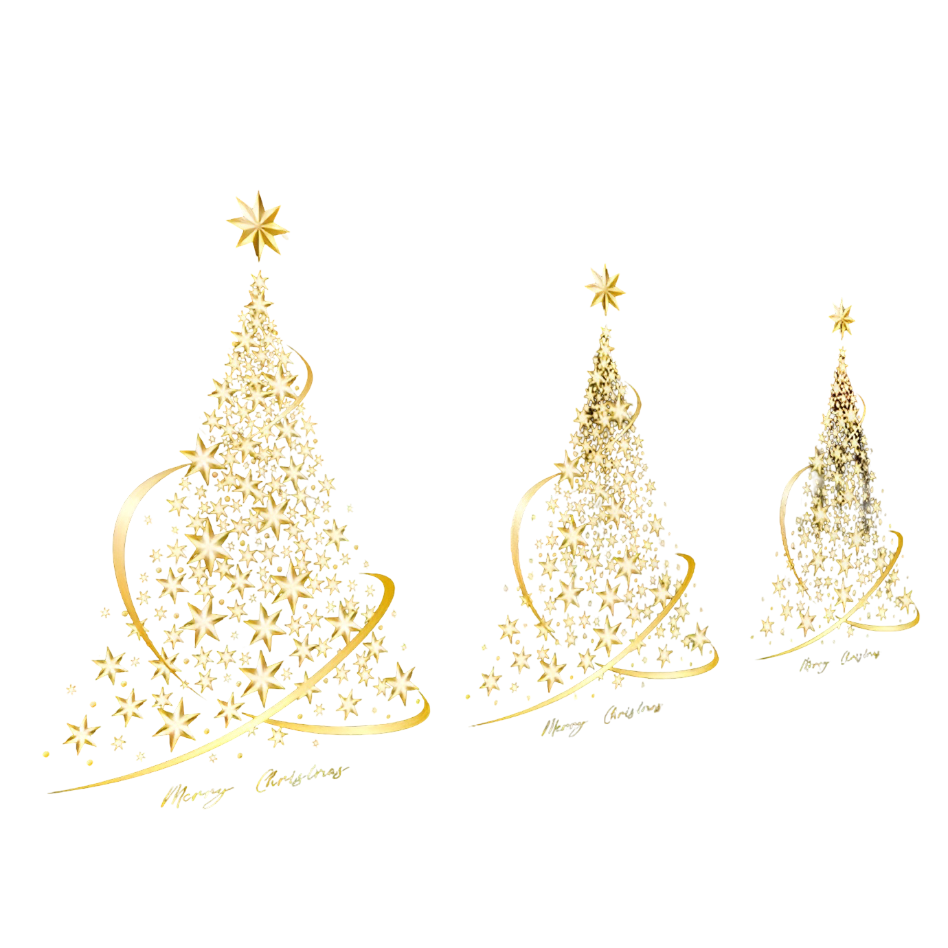 Weihnachtsfenster Aufkleber Gold | Dekorative PVC Sticker 0