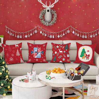 Weihnachtskissenbezug 40x40 | Dekorative Kissenhülle für Sofa 0