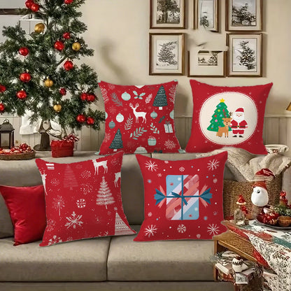 Weihnachtskissenbezug 40x40 | Dekorative Kissenhülle für Sofa 2