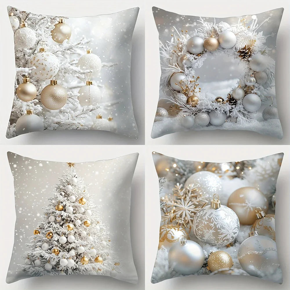 Weihnachtskissenbezug 40x40 | Dekoratives Sofakissen für Winter 0