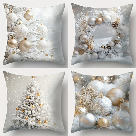 Weihnachtskissenbezug 40x40 | Dekoratives Sofakissen für Winter 0
