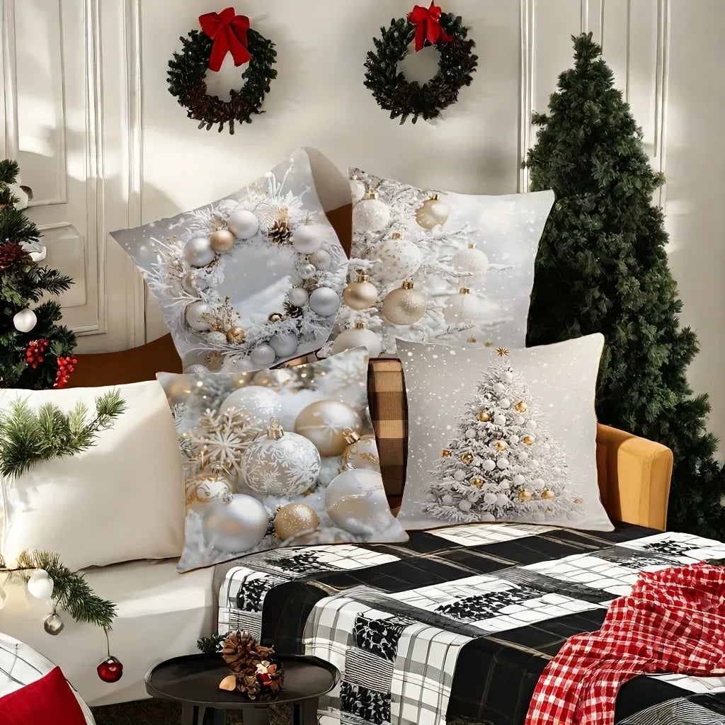 Weihnachtskissenbezug 40x40 | Dekoratives Sofakissen für Winter 1