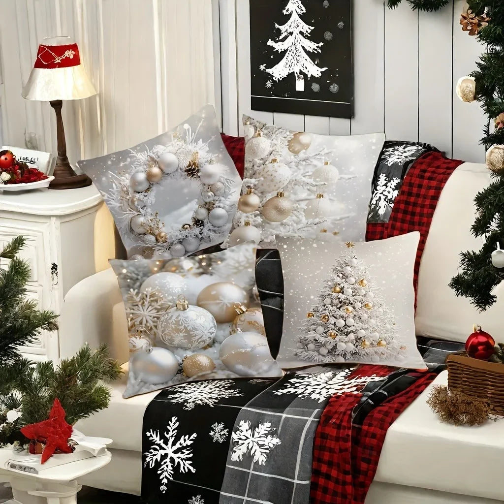 Weihnachtskissenbezug 40x40 | Dekoratives Sofakissen für Winter 2