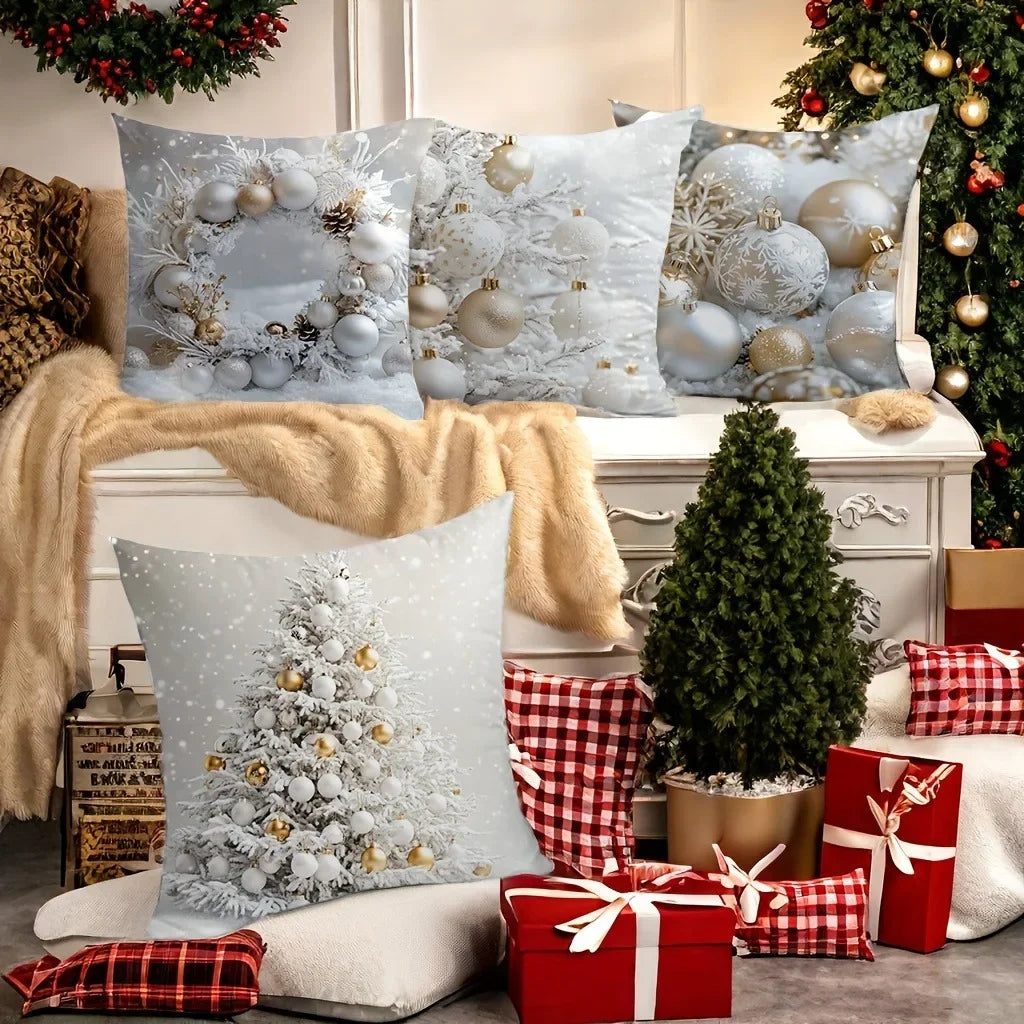 Weihnachtskissenbezug 40x40 | Dekoratives Sofakissen für Winter 3