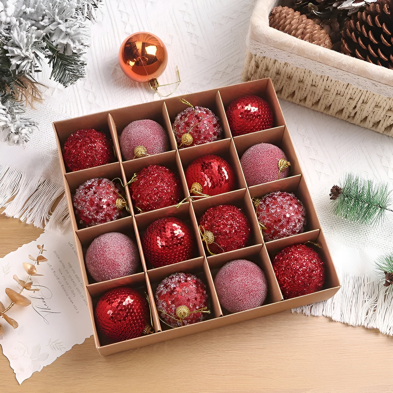 Weihnachtskugeln Set | Elegante Christbaumkugeln aus Kunststoff 5